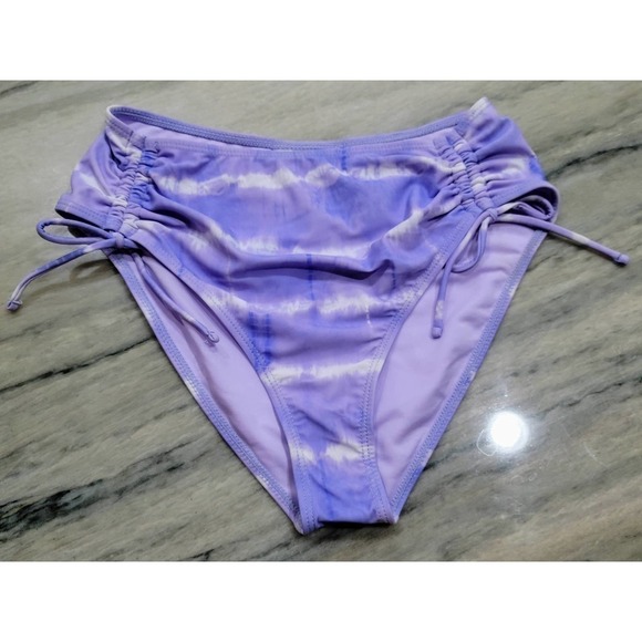 California Waves Purple Tie Dye High Waisted Bottom Medium - Picture 2 of 8